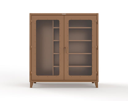 Extreme Duty 12 GA Clear View Janitorial Cabinet with 4 Shelves - 72 In. W x 24 In. D x 78 In. H - 66-LD-BC-244-8008