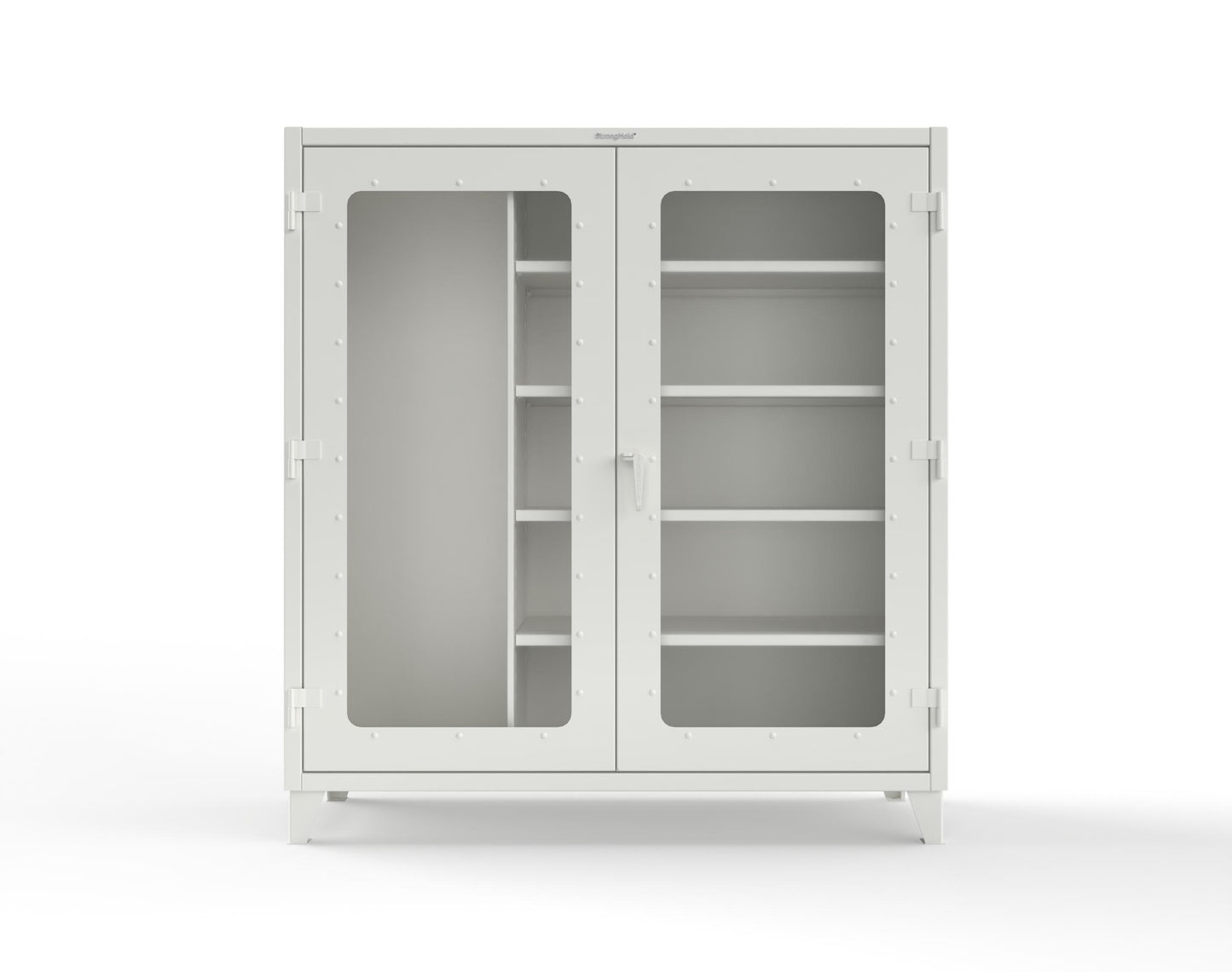 Extreme Duty 12 GA Clear View Janitorial Cabinet with 4 Shelves - 72 In. W x 24 In. D x 78 In. H - 66-LD-BC-244-9003