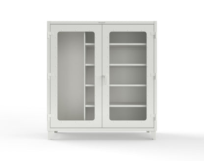 Extreme Duty 12 GA Clear View Janitorial Cabinet with 4 Shelves - 72 In. W x 24 In. D x 78 In. H - 66-LD-BC-244-9003