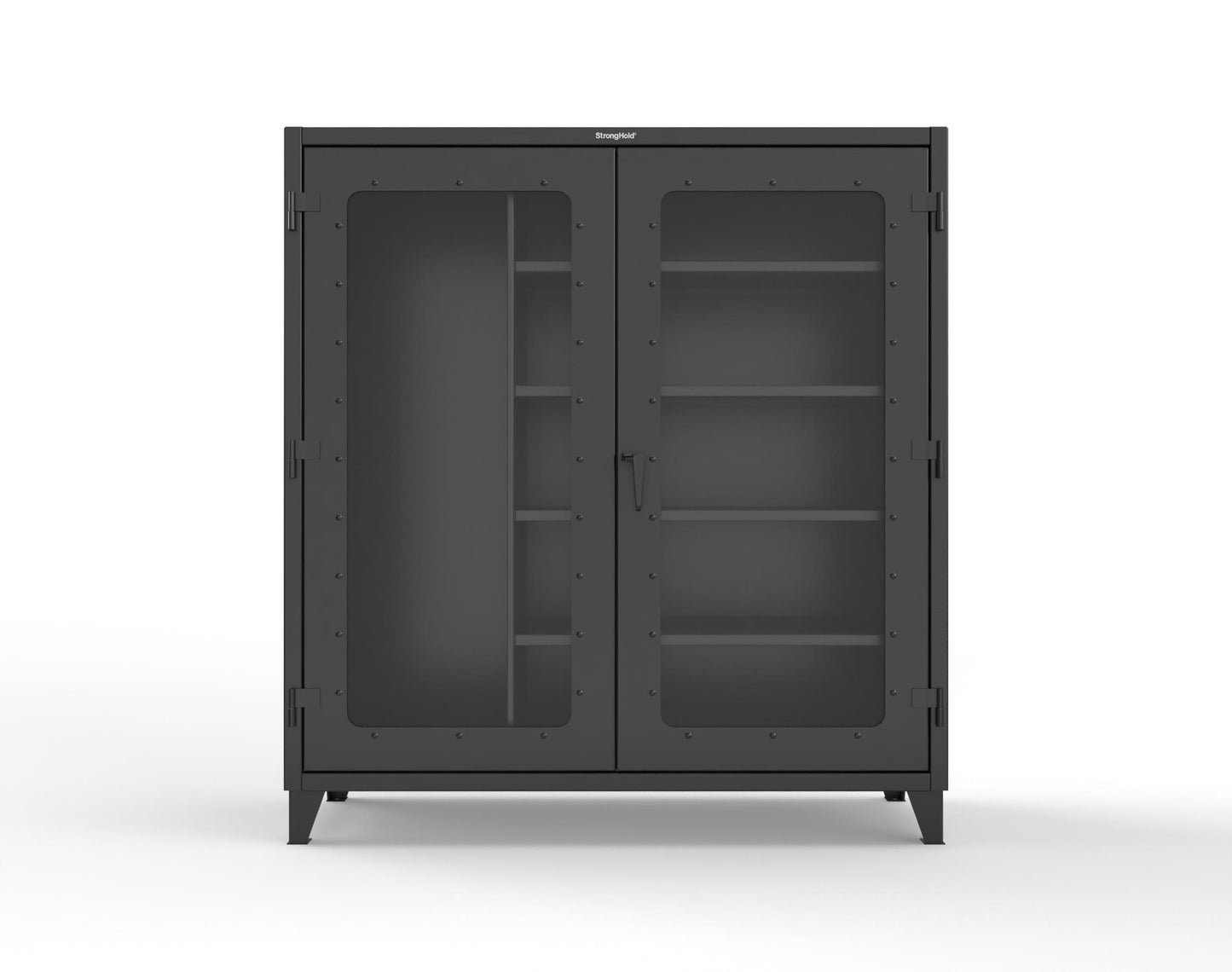 Extreme Duty 12 GA Clear View Janitorial Cabinet with 4 Shelves - 72 In. W x 24 In. D x 78 In. H - 66-LD-BC-244-9005