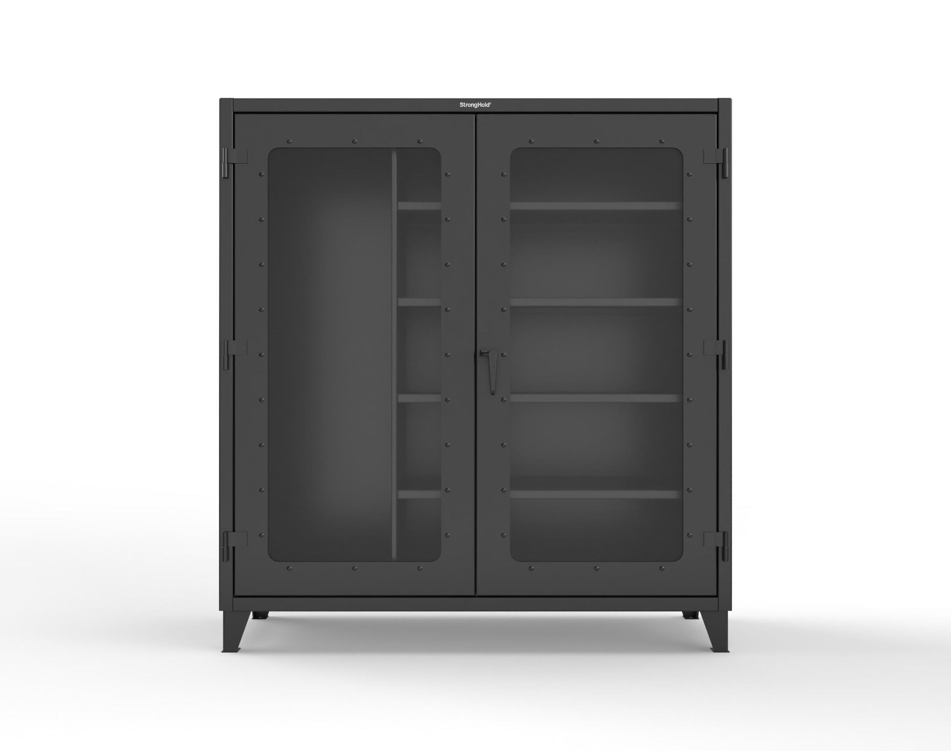 Extreme Duty 12 GA Clear View Janitorial Cabinet with 4 Shelves - 72 In. W x 24 In. D x 78 In. H - 66-LD-BC-244-9005