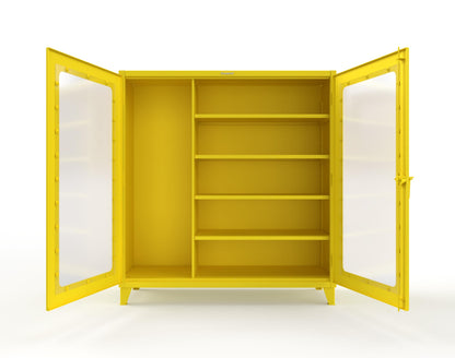 Extreme Duty 12 GA Clear View Janitorial Cabinet with 4 Shelves - 72 In. W x 24 In. D x 78 In. H - 66-LD-BC-244-1021