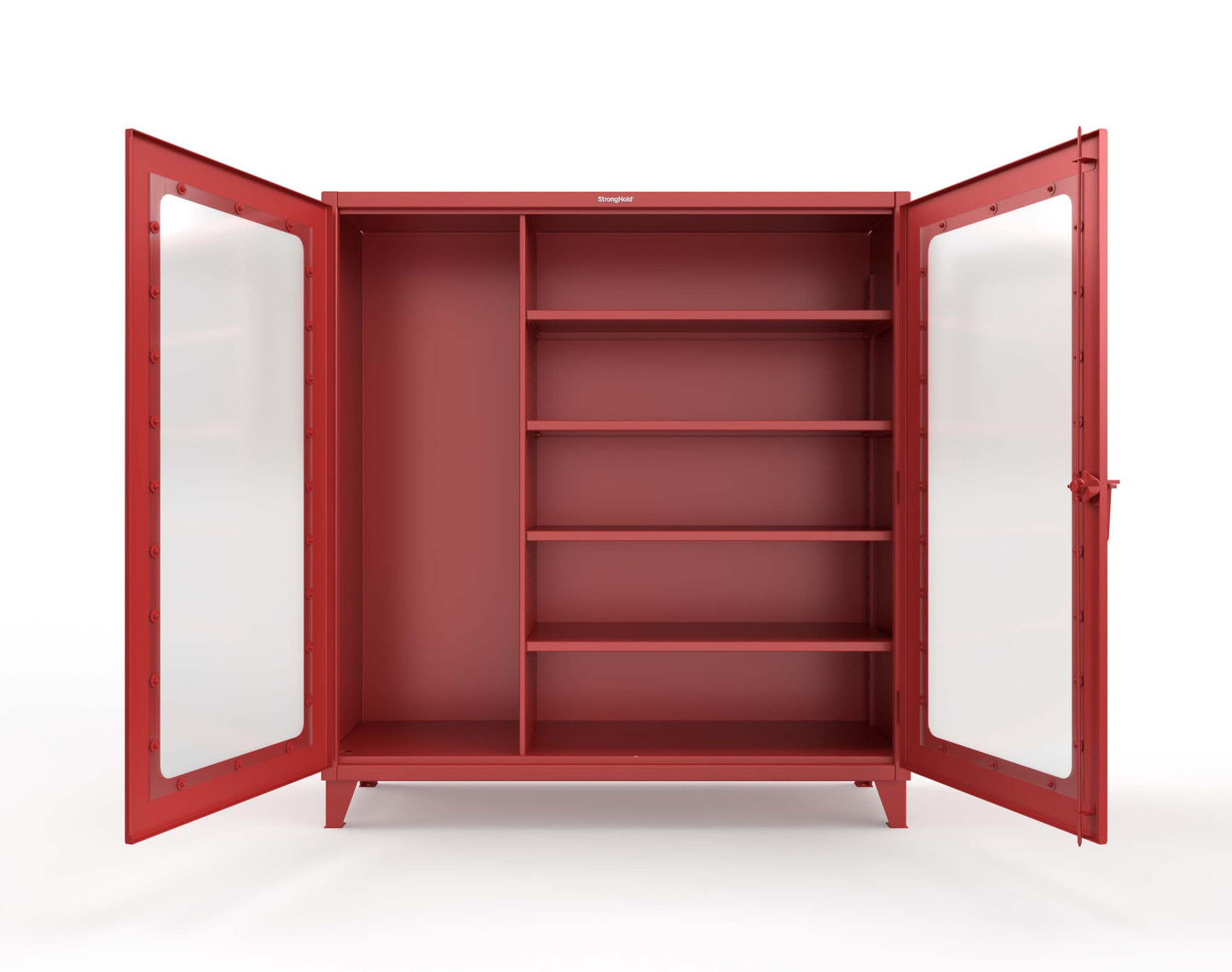 Extreme Duty 12 GA Clear View Janitorial Cabinet with 4 Shelves - 72 In. W x 24 In. D x 78 In. H - 66-LD-BC-244-3001