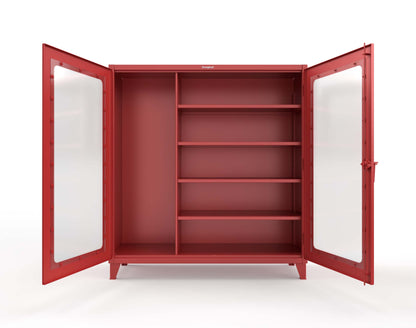 Extreme Duty 12 GA Clear View Janitorial Cabinet with 4 Shelves - 72 In. W x 24 In. D x 78 In. H - 66-LD-BC-244-3001