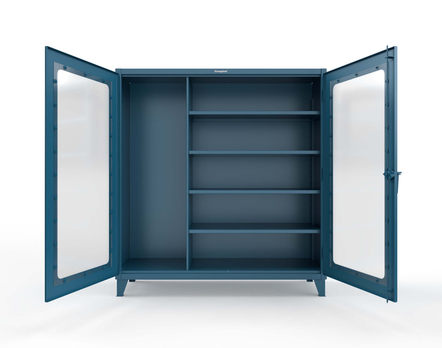 Extreme Duty 12 GA Clear View Janitorial Cabinet with 4 Shelves - 72 In. W x 24 In. D x 78 In. H - 66-LD-BC-244-5001