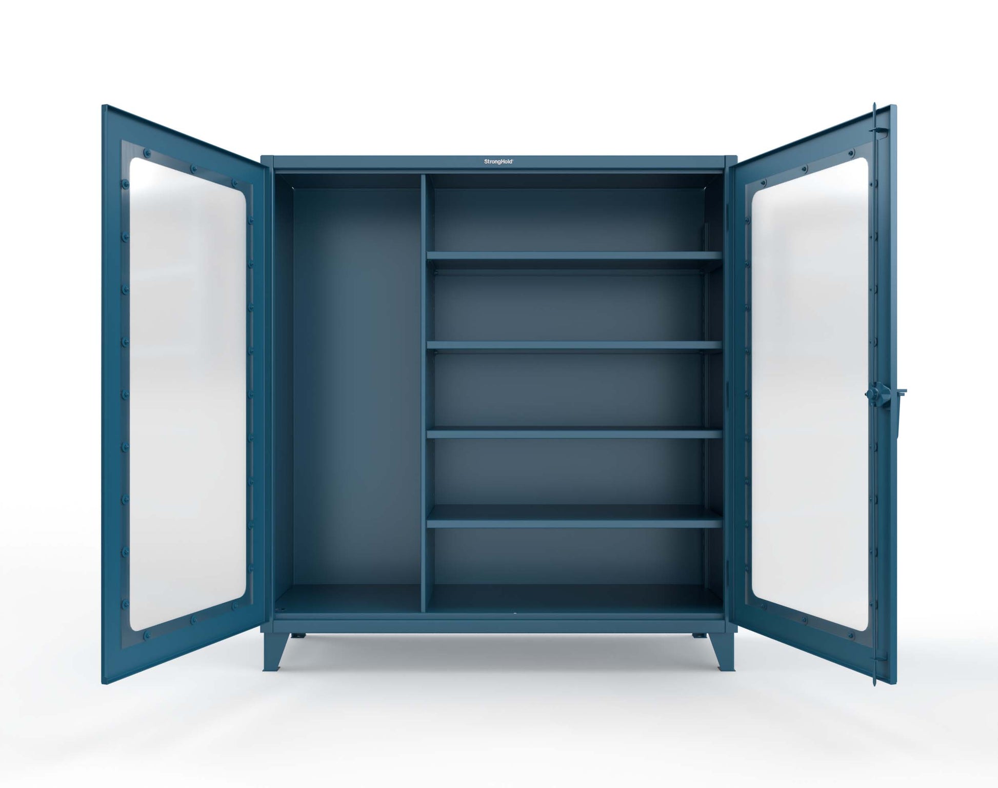 Extreme Duty 12 GA Clear View Janitorial Cabinet with 4 Shelves - 72 In. W x 24 In. D x 78 In. H - 66-LD-BC-244-5001