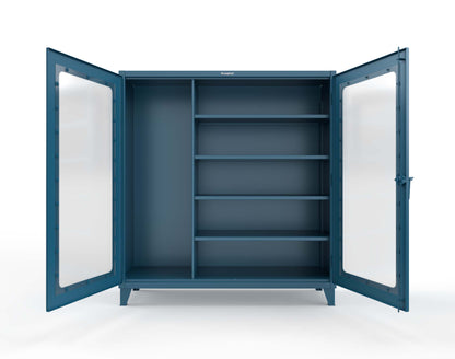 Extreme Duty 12 GA Clear View Janitorial Cabinet with 4 Shelves - 72 In. W x 24 In. D x 78 In. H - 66-LD-BC-244-5001