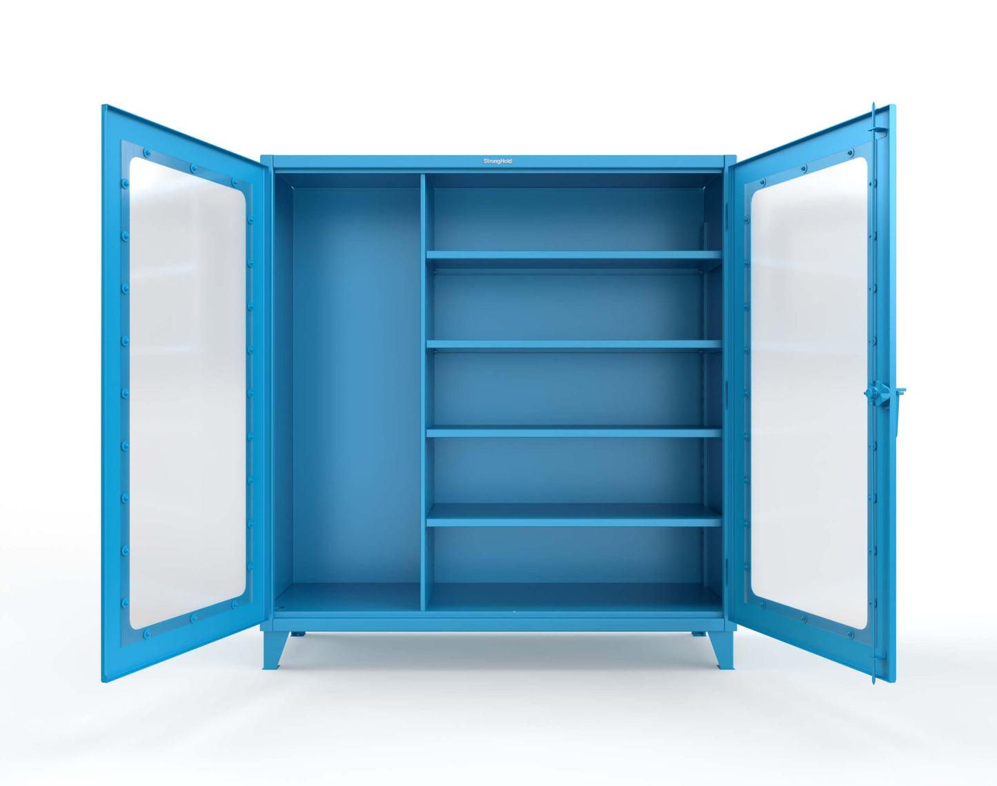 Extreme Duty 12 GA Clear View Janitorial Cabinet with 4 Shelves - 72 In. W x 24 In. D x 78 In. H - 66-LD-BC-244-5012