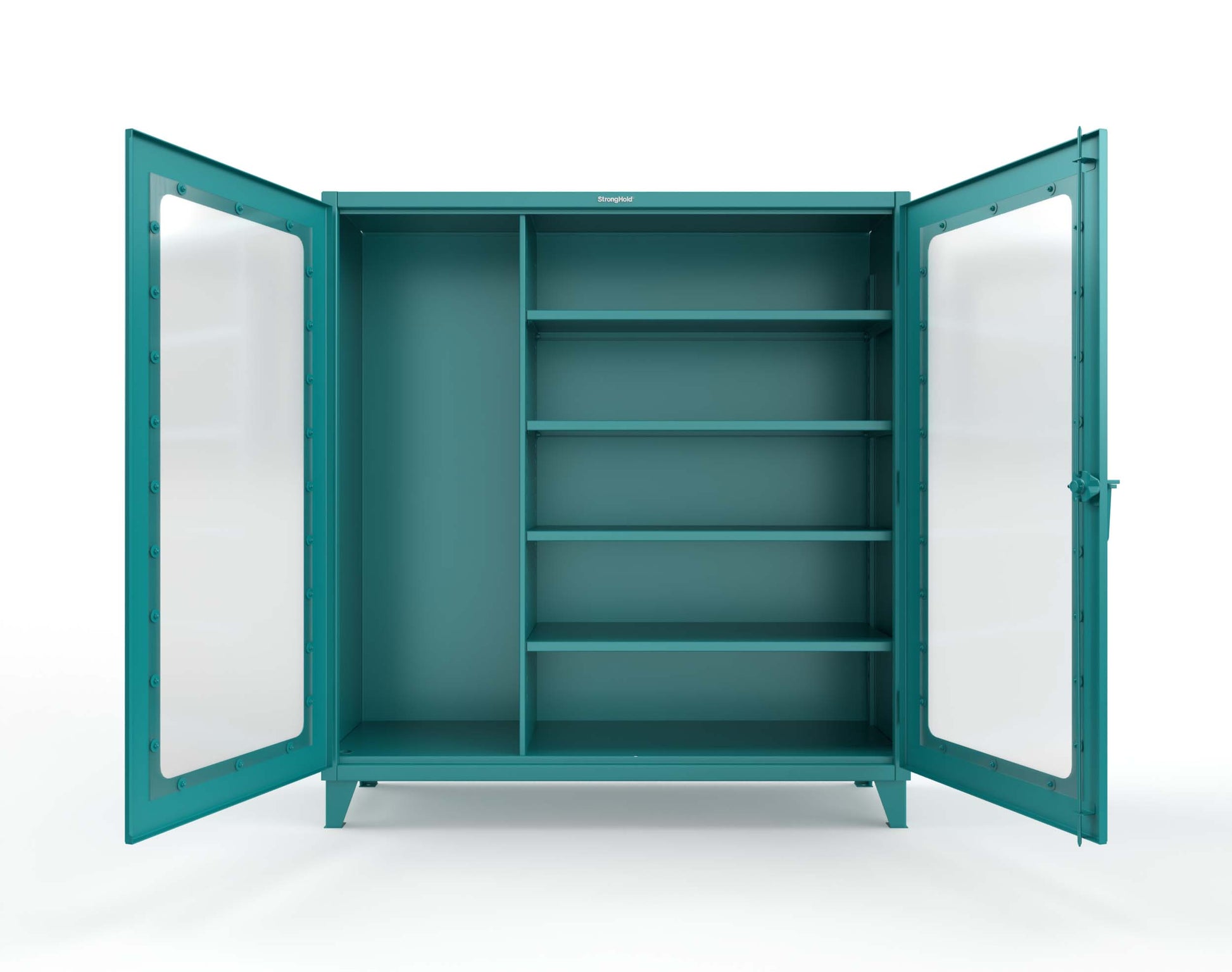 Extreme Duty 12 GA Clear View Janitorial Cabinet with 4 Shelves - 72 In. W x 24 In. D x 78 In. H - 66-LD-BC-244-5021