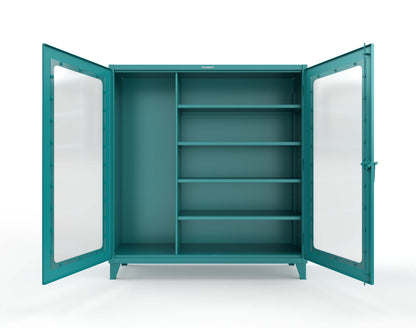 Extreme Duty 12 GA Clear View Janitorial Cabinet with 4 Shelves - 72 In. W x 24 In. D x 78 In. H - 66-LD-BC-244-5021