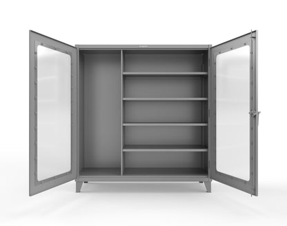 Extreme Duty 12 GA Clear View Janitorial Cabinet with 4 Shelves - 72 In. W x 24 In. D x 78 In. H - 66-LD-BC-244-7037