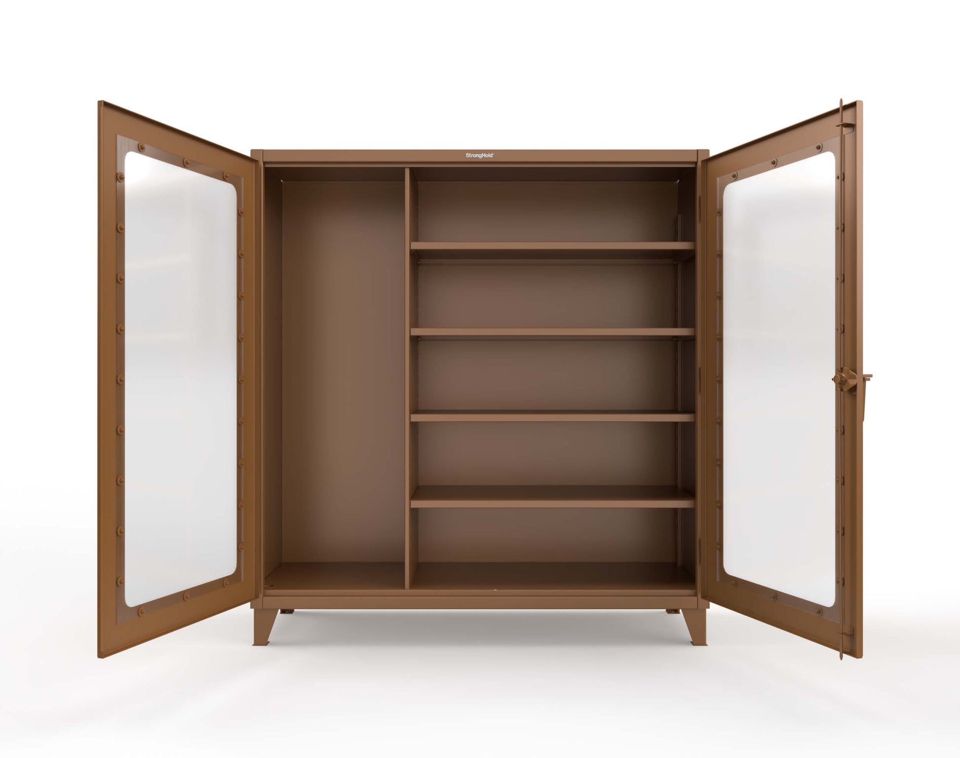 Extreme Duty 12 GA Clear View Janitorial Cabinet with 4 Shelves - 72 In. W x 24 In. D x 78 In. H - 66-LD-BC-244-8008