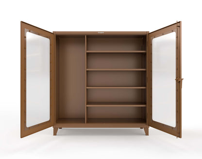 Extreme Duty 12 GA Clear View Janitorial Cabinet with 4 Shelves - 72 In. W x 24 In. D x 78 In. H - 66-LD-BC-244-8008