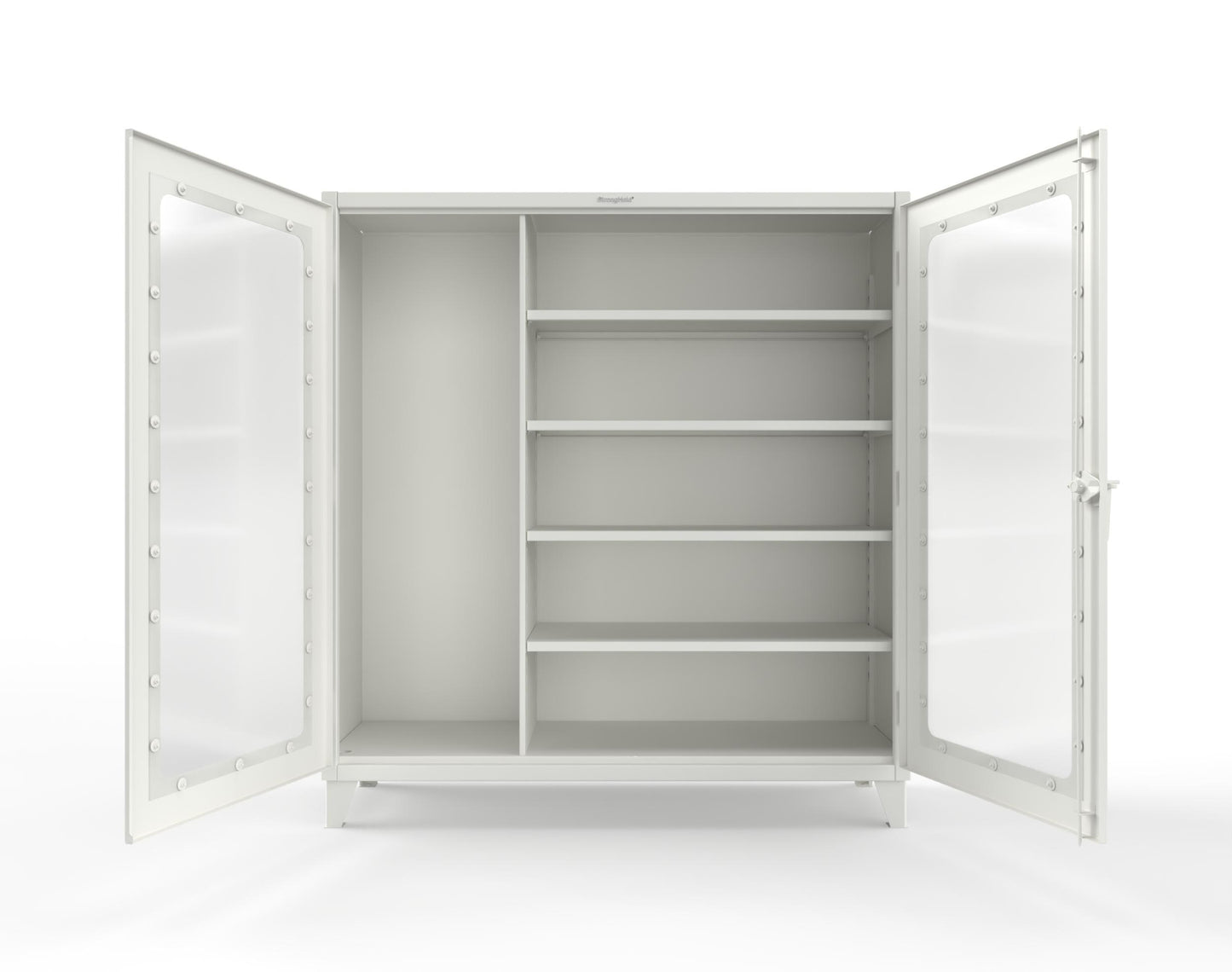 Extreme Duty 12 GA Clear View Janitorial Cabinet with 4 Shelves - 72 In. W x 24 In. D x 78 In. H - 66-LD-BC-244-9003