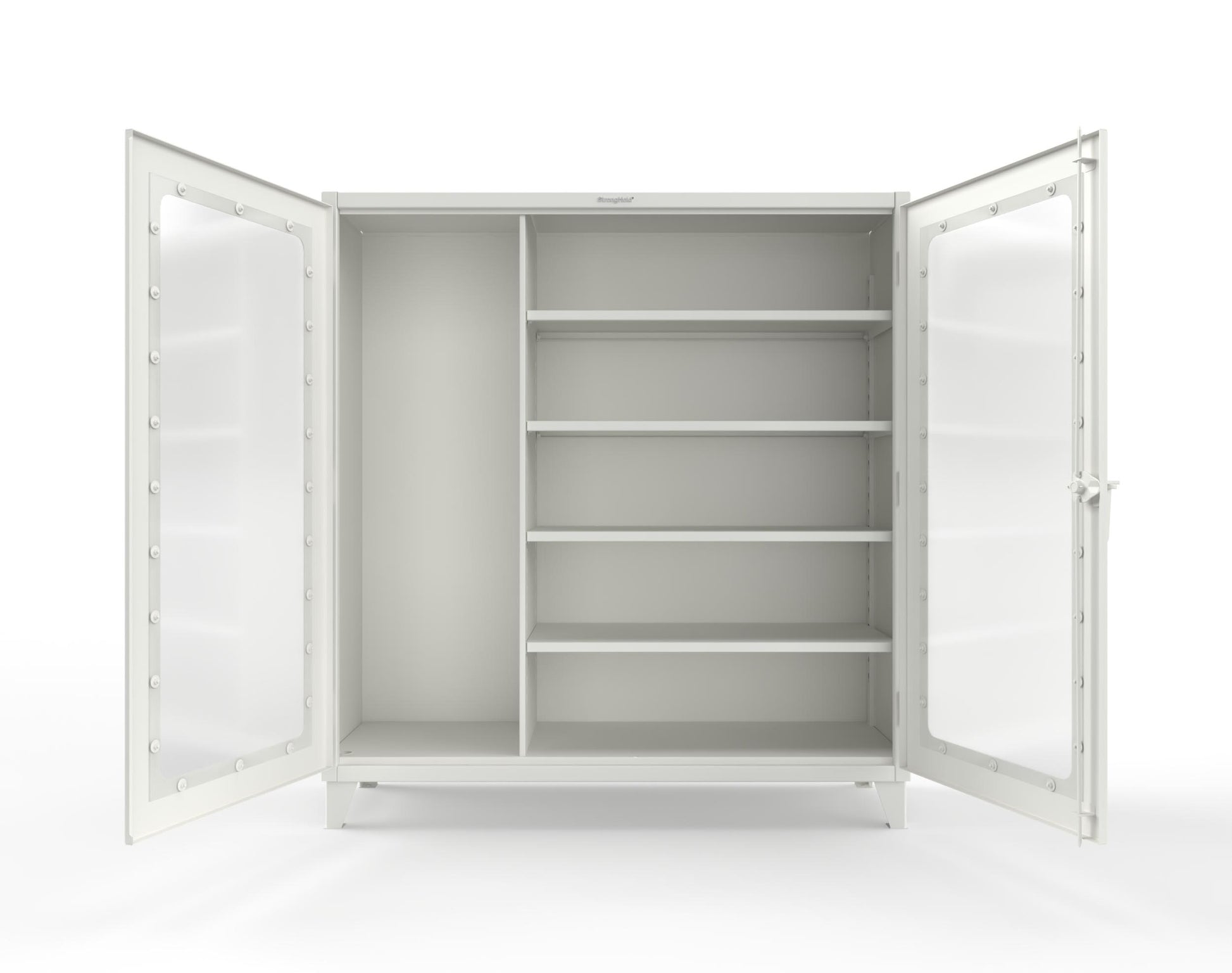 Extreme Duty 12 GA Clear View Janitorial Cabinet with 4 Shelves - 72 In. W x 24 In. D x 78 In. H - 66-LD-BC-244-9003