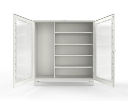Extreme Duty 12 GA Clear View Janitorial Cabinet with 4 Shelves - 72 In. W x 24 In. D x 78 In. H - 66-LD-BC-244-9003