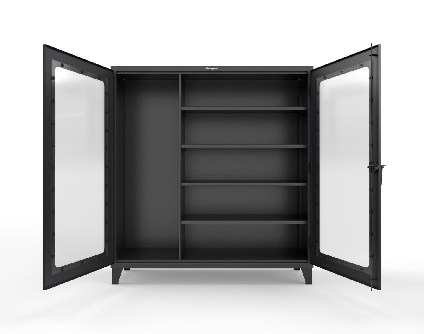 Extreme Duty 12 GA Clear View Janitorial Cabinet with 4 Shelves - 72 In. W x 24 In. D x 78 In. H - 66-LD-BC-244-9005