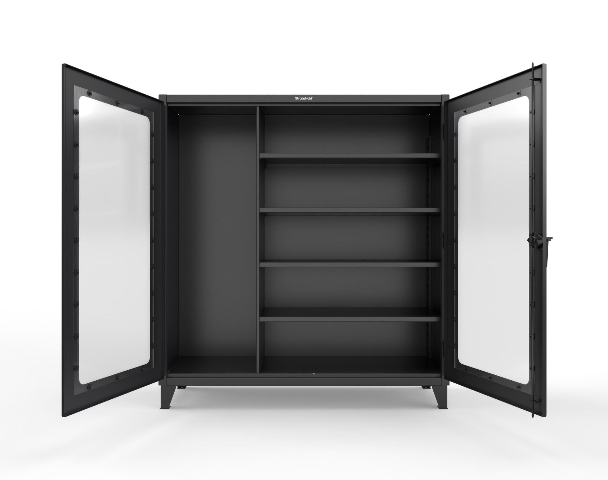 Extreme Duty 12 GA Clear View Janitorial Cabinet with 4 Shelves - 72 In. W x 24 In. D x 78 In. H - 66-LD-BC-244-9005