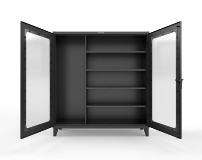 Extreme Duty 12 GA Clear View Janitorial Cabinet with 4 Shelves - 72 In. W x 24 In. D x 78 In. H - 66-LD-BC-244-9005
