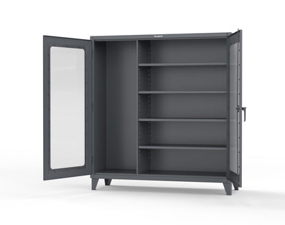 Extreme Duty 12 GA Clear View Janitorial Cabinet with 4 Shelves - 72 In. W x 24 In. D x 78 In. H - 66-LD-BC-244-7024