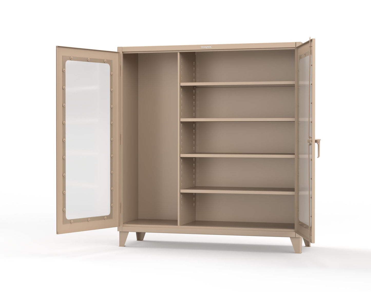 Extreme Duty 12 GA Clear View Janitorial Cabinet with 4 Shelves - 72 In. W x 24 In. D x 78 In. H - 66-LD-BC-244-1019