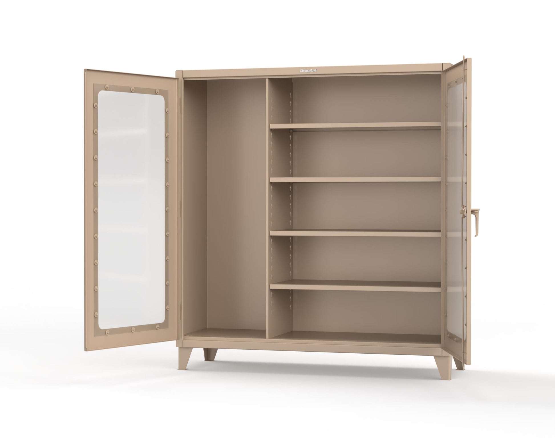 Extreme Duty 12 GA Clear View Janitorial Cabinet with 4 Shelves - 72 In. W x 24 In. D x 78 In. H - 66-LD-BC-244-1019