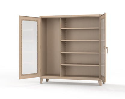 Extreme Duty 12 GA Clear View Janitorial Cabinet with 4 Shelves - 72 In. W x 24 In. D x 78 In. H - 66-LD-BC-244-1019