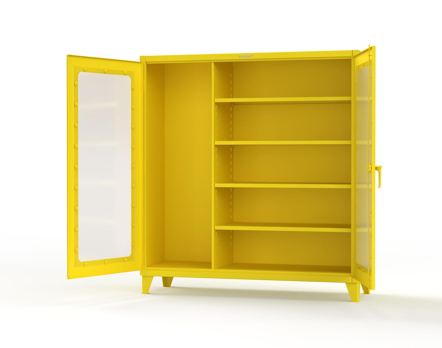 Extreme Duty 12 GA Clear View Janitorial Cabinet with 4 Shelves - 72 In. W x 24 In. D x 78 In. H - 66-LD-BC-244-1021