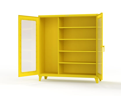 Extreme Duty 12 GA Clear View Janitorial Cabinet with 4 Shelves - 72 In. W x 24 In. D x 78 In. H - 66-LD-BC-244-1021