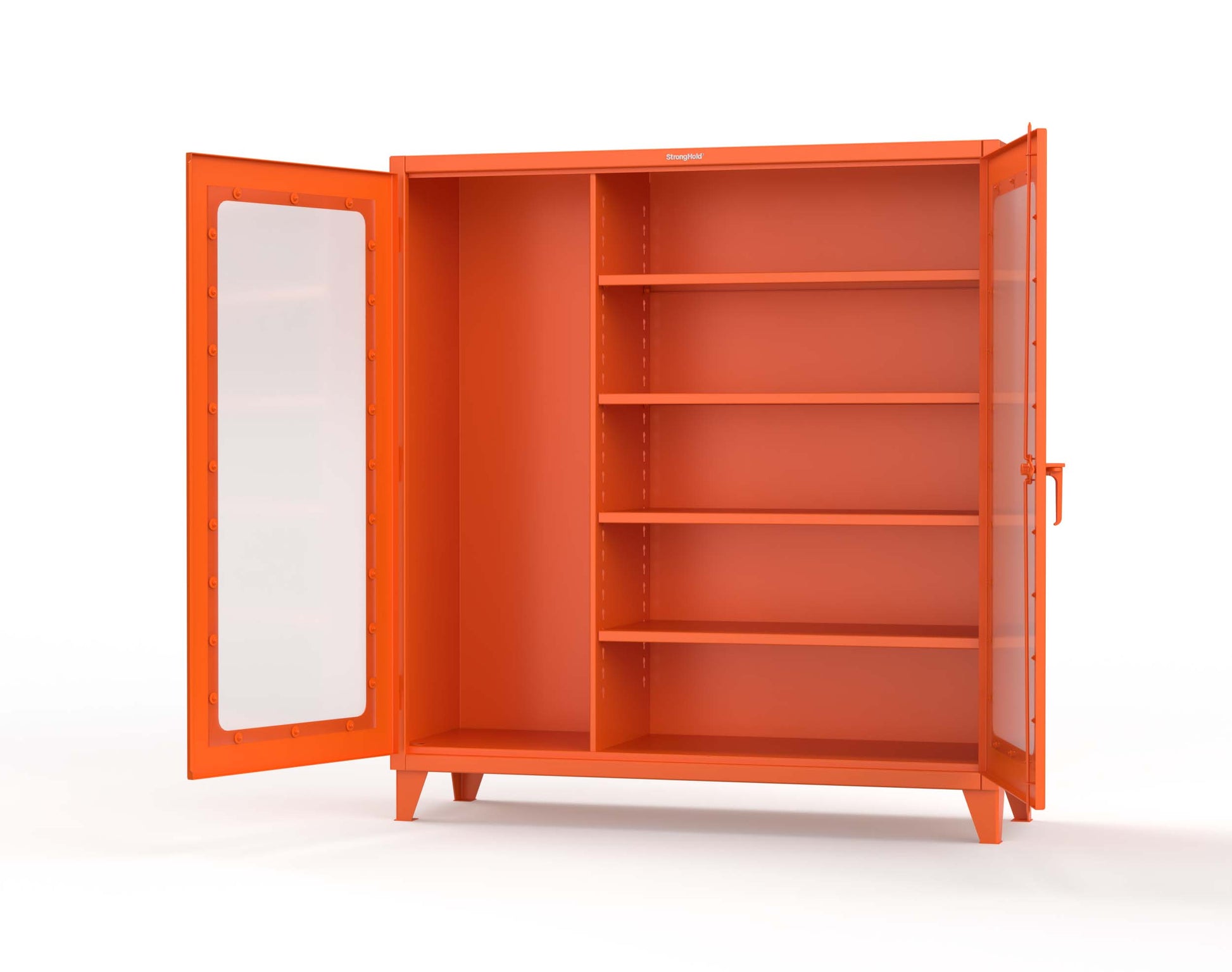 Extreme Duty 12 GA Clear View Janitorial Cabinet with 4 Shelves - 72 In. W x 24 In. D x 78 In. H - 66-LD-BC-244-2009