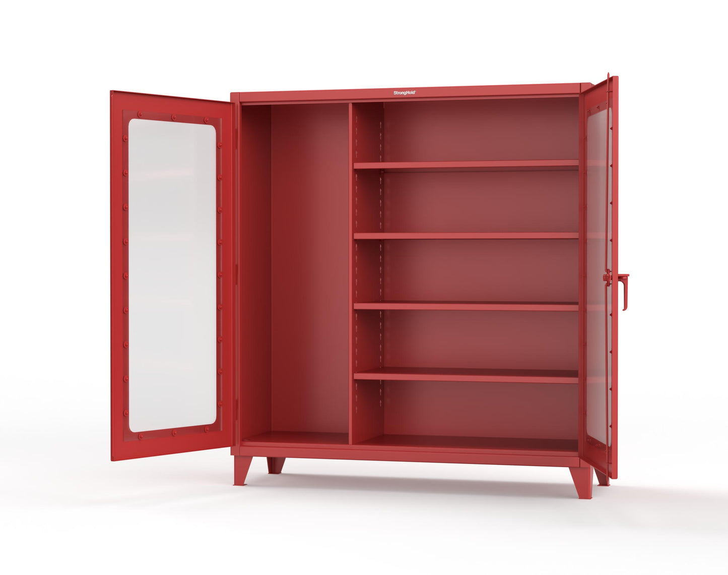 Extreme Duty 12 GA Clear View Janitorial Cabinet with 4 Shelves - 72 In. W x 24 In. D x 78 In. H - 66-LD-BC-244-3001