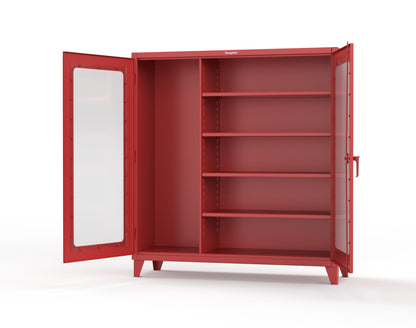 Extreme Duty 12 GA Clear View Janitorial Cabinet with 4 Shelves - 72 In. W x 24 In. D x 78 In. H - 66-LD-BC-244-3001