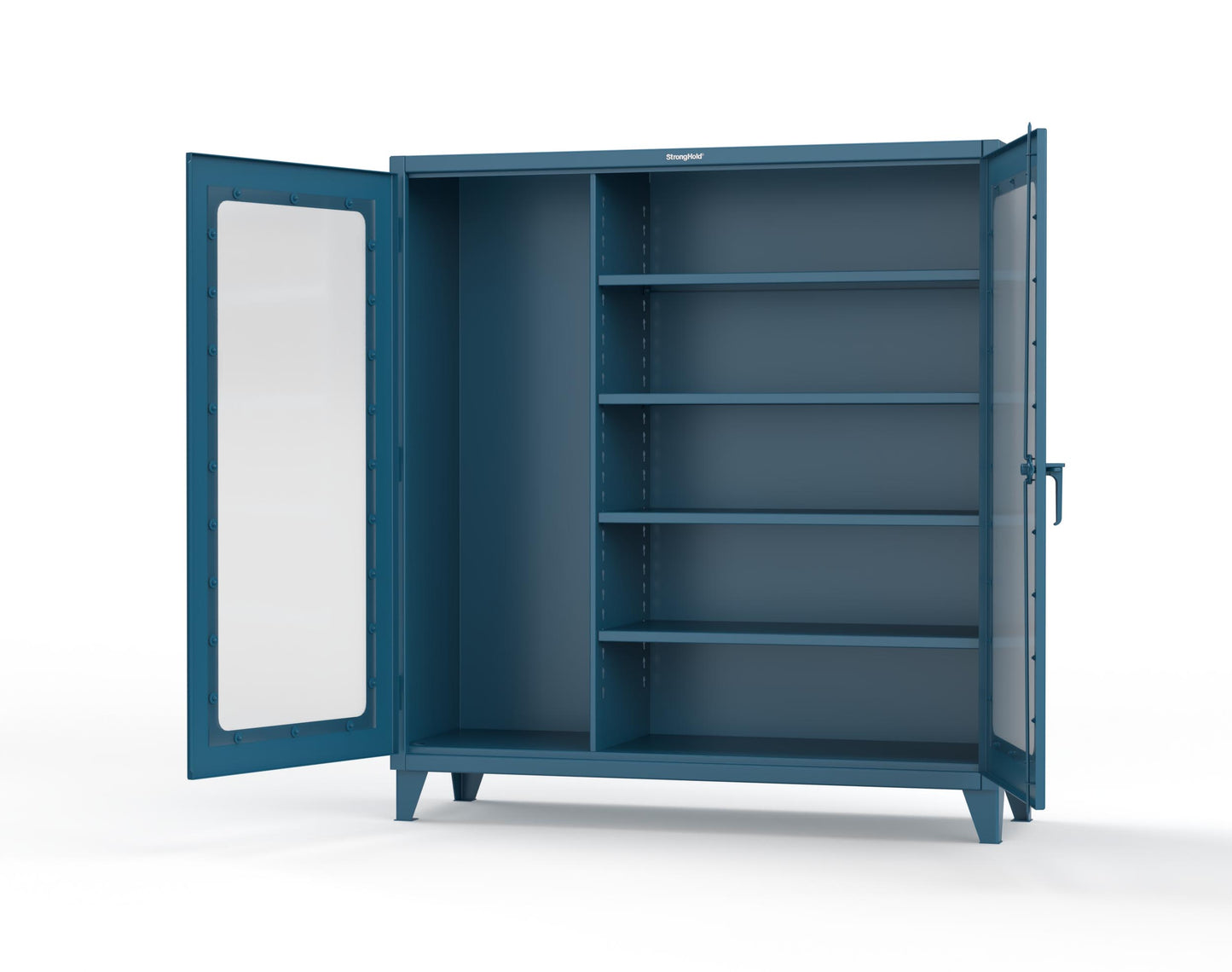 Extreme Duty 12 GA Clear View Janitorial Cabinet with 4 Shelves - 72 In. W x 24 In. D x 78 In. H - 66-LD-BC-244-5001