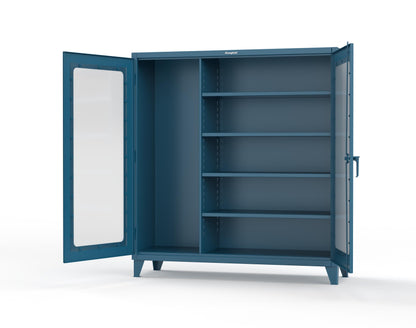 Extreme Duty 12 GA Clear View Janitorial Cabinet with 4 Shelves - 72 In. W x 24 In. D x 78 In. H - 66-LD-BC-244-5001