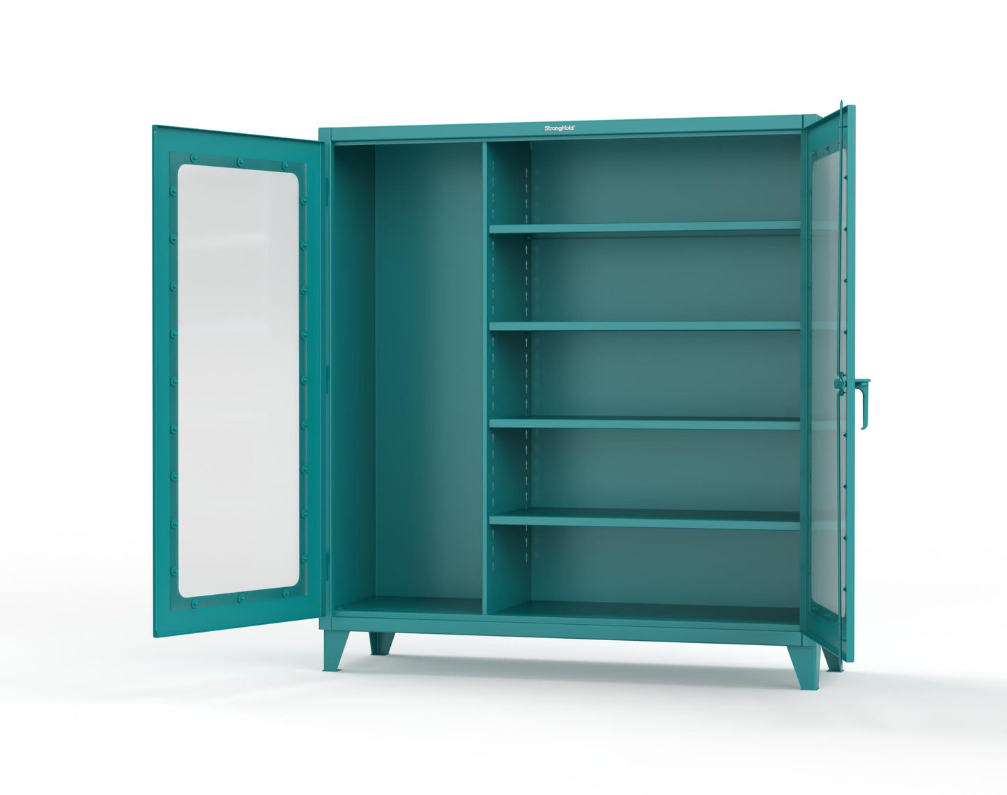 Extreme Duty 12 GA Clear View Janitorial Cabinet with 4 Shelves - 72 In. W x 24 In. D x 78 In. H - 66-LD-BC-244-5021