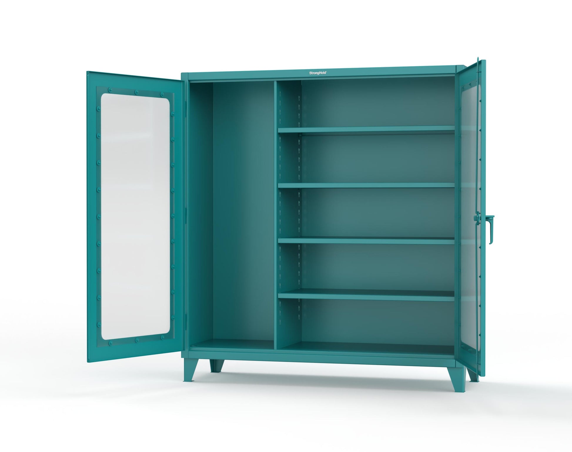 Extreme Duty 12 GA Clear View Janitorial Cabinet with 4 Shelves - 72 In. W x 24 In. D x 78 In. H - 66-LD-BC-244-5021