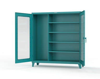 Extreme Duty 12 GA Clear View Janitorial Cabinet with 4 Shelves - 72 In. W x 24 In. D x 78 In. H - 66-LD-BC-244-5021