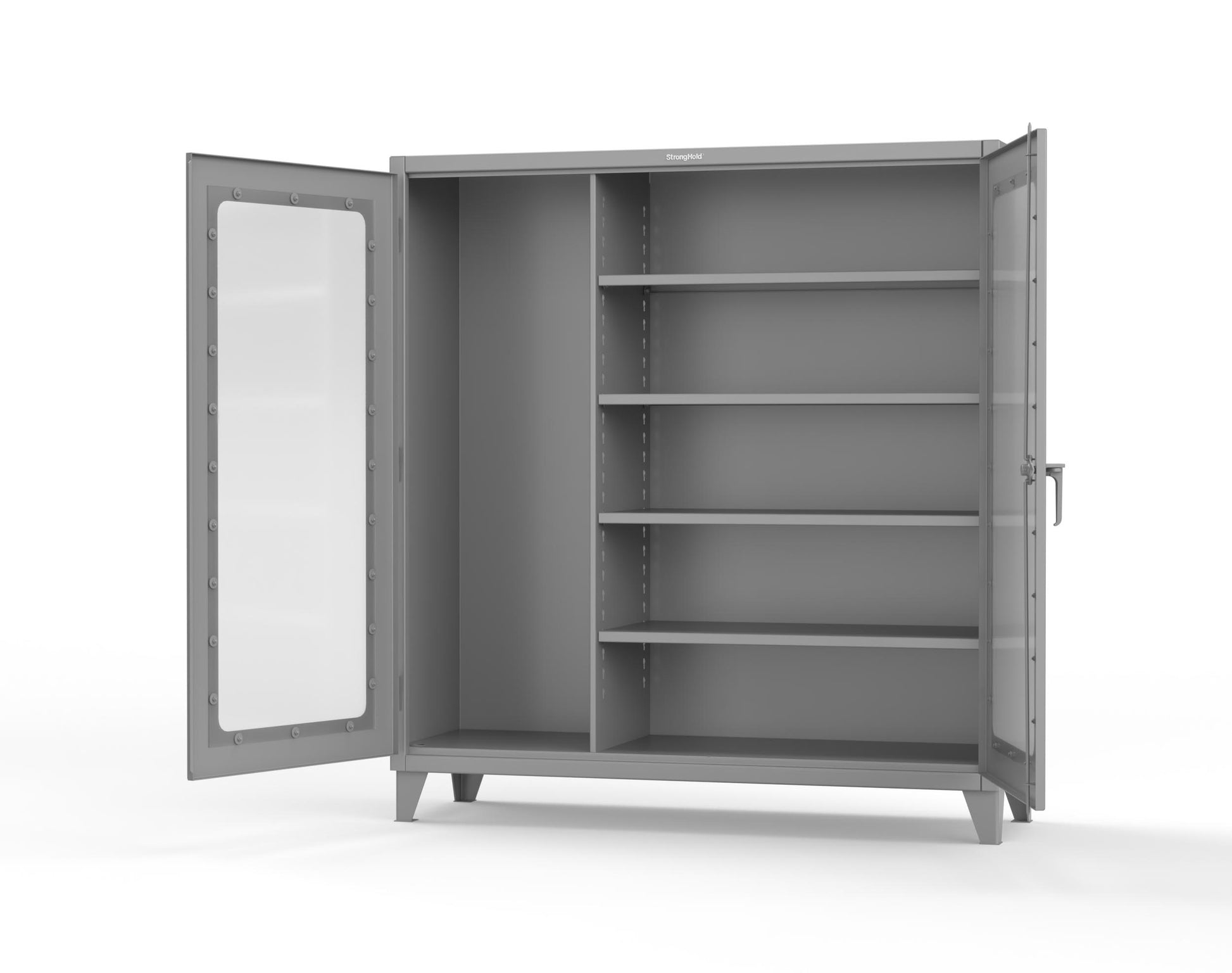 Extreme Duty 12 GA Clear View Janitorial Cabinet with 4 Shelves - 72 In. W x 24 In. D x 78 In. H - 66-LD-BC-244-7037