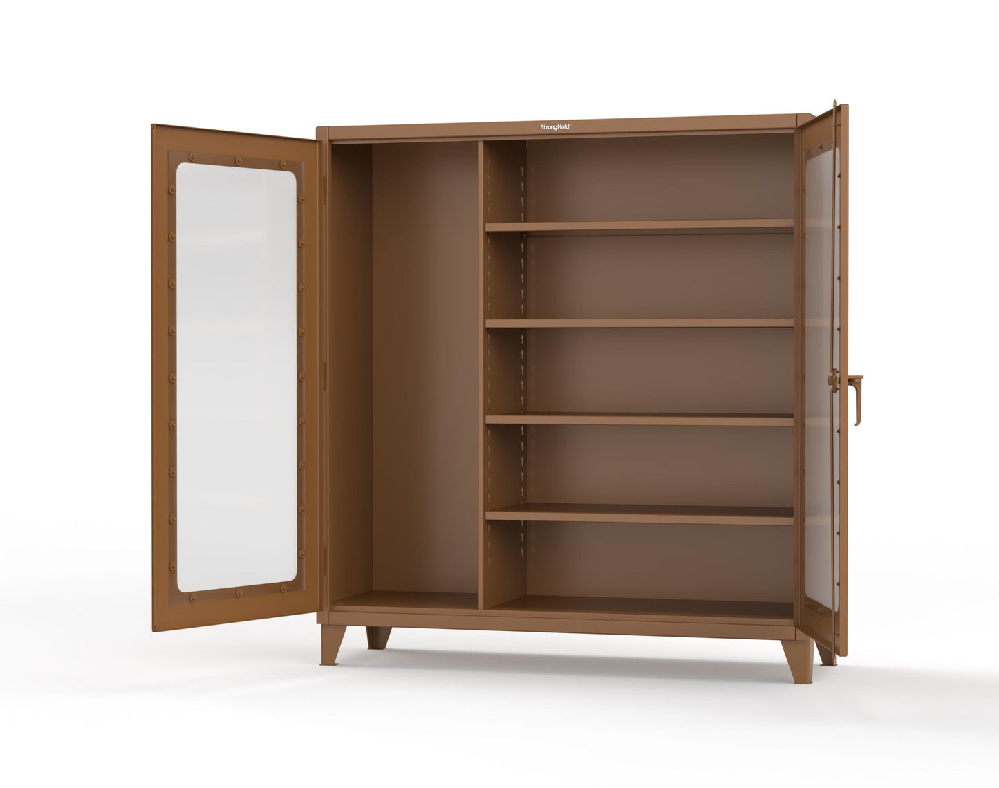 Extreme Duty 12 GA Clear View Janitorial Cabinet with 4 Shelves - 72 In. W x 24 In. D x 78 In. H - 66-LD-BC-244-8008