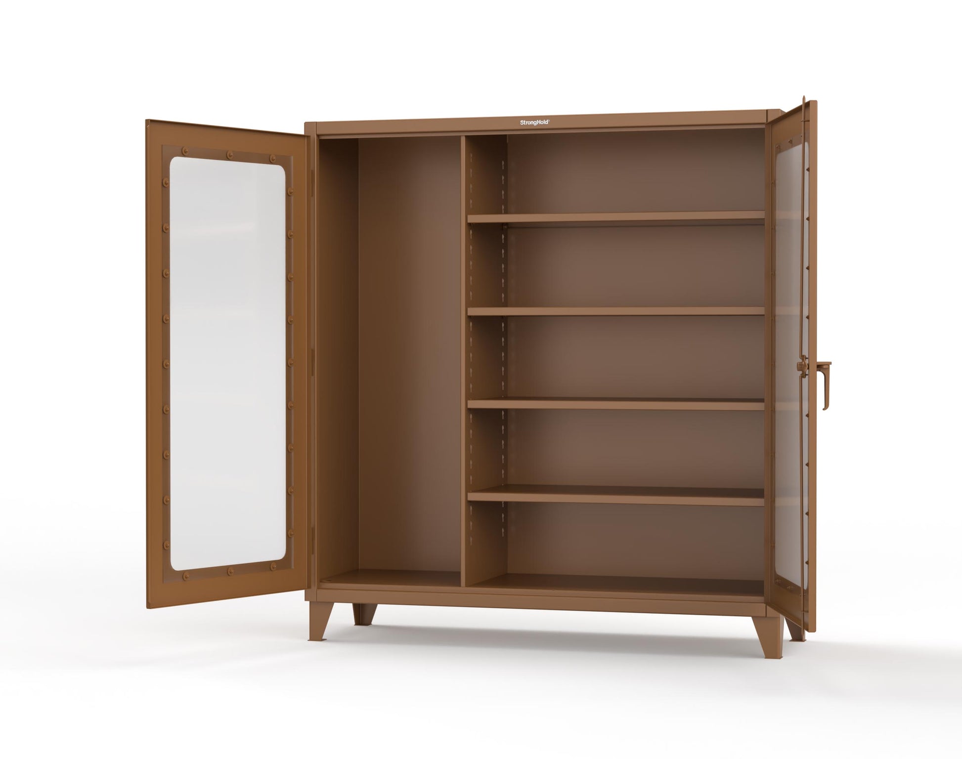 Extreme Duty 12 GA Clear View Janitorial Cabinet with 4 Shelves - 72 In. W x 24 In. D x 78 In. H - 66-LD-BC-244-8008