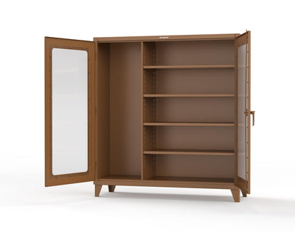 Extreme Duty 12 GA Clear View Janitorial Cabinet with 4 Shelves - 72 In. W x 24 In. D x 78 In. H - 66-LD-BC-244-8008