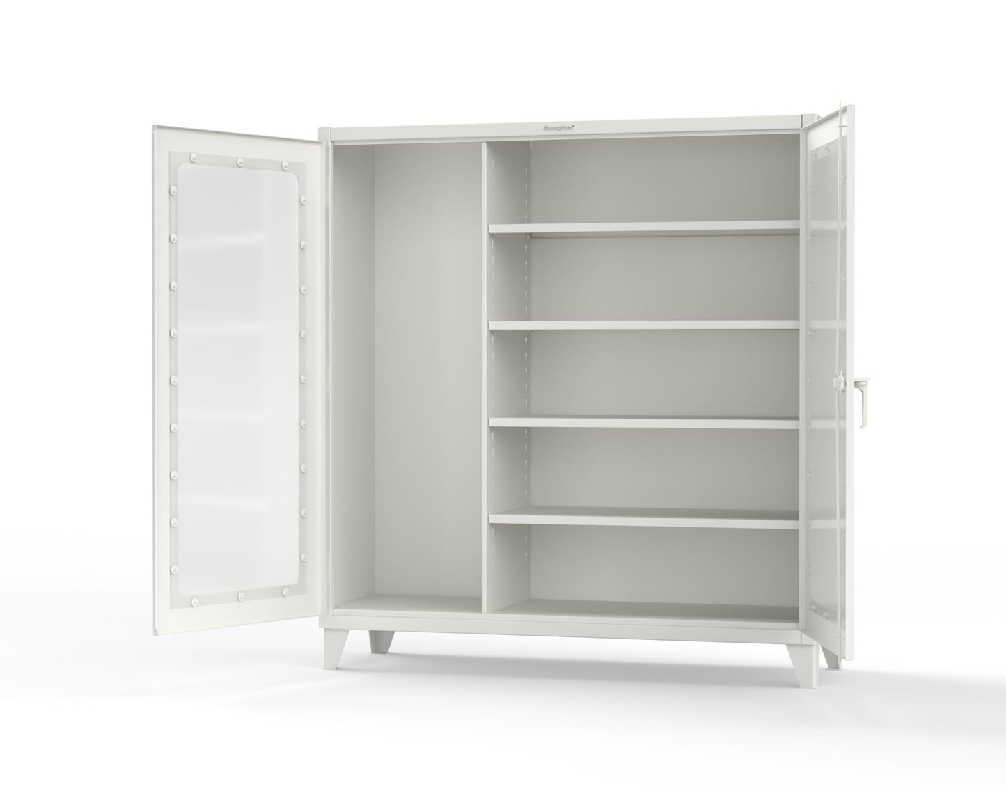 Extreme Duty 12 GA Clear View Janitorial Cabinet with 4 Shelves - 72 In. W x 24 In. D x 78 In. H - 66-LD-BC-244-9003