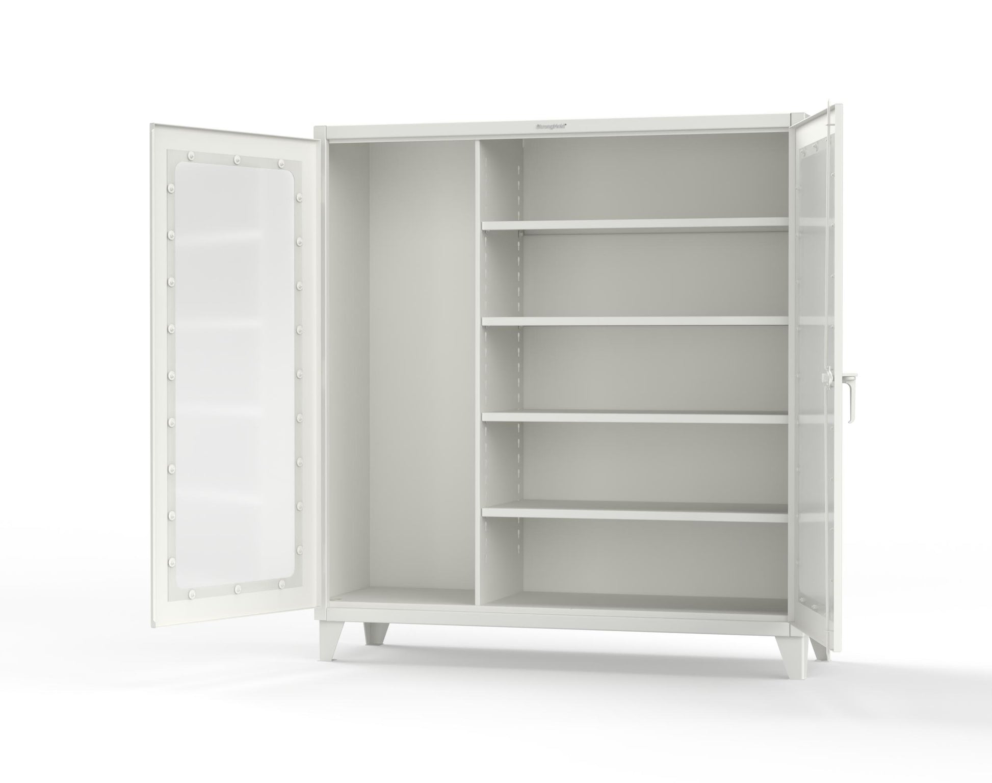 Extreme Duty 12 GA Clear View Janitorial Cabinet with 4 Shelves - 72 In. W x 24 In. D x 78 In. H - 66-LD-BC-244-9003