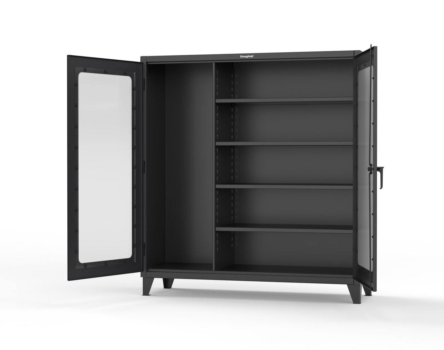 Extreme Duty 12 GA Clear View Janitorial Cabinet with 4 Shelves - 72 In. W x 24 In. D x 78 In. H - 66-LD-BC-244-9005