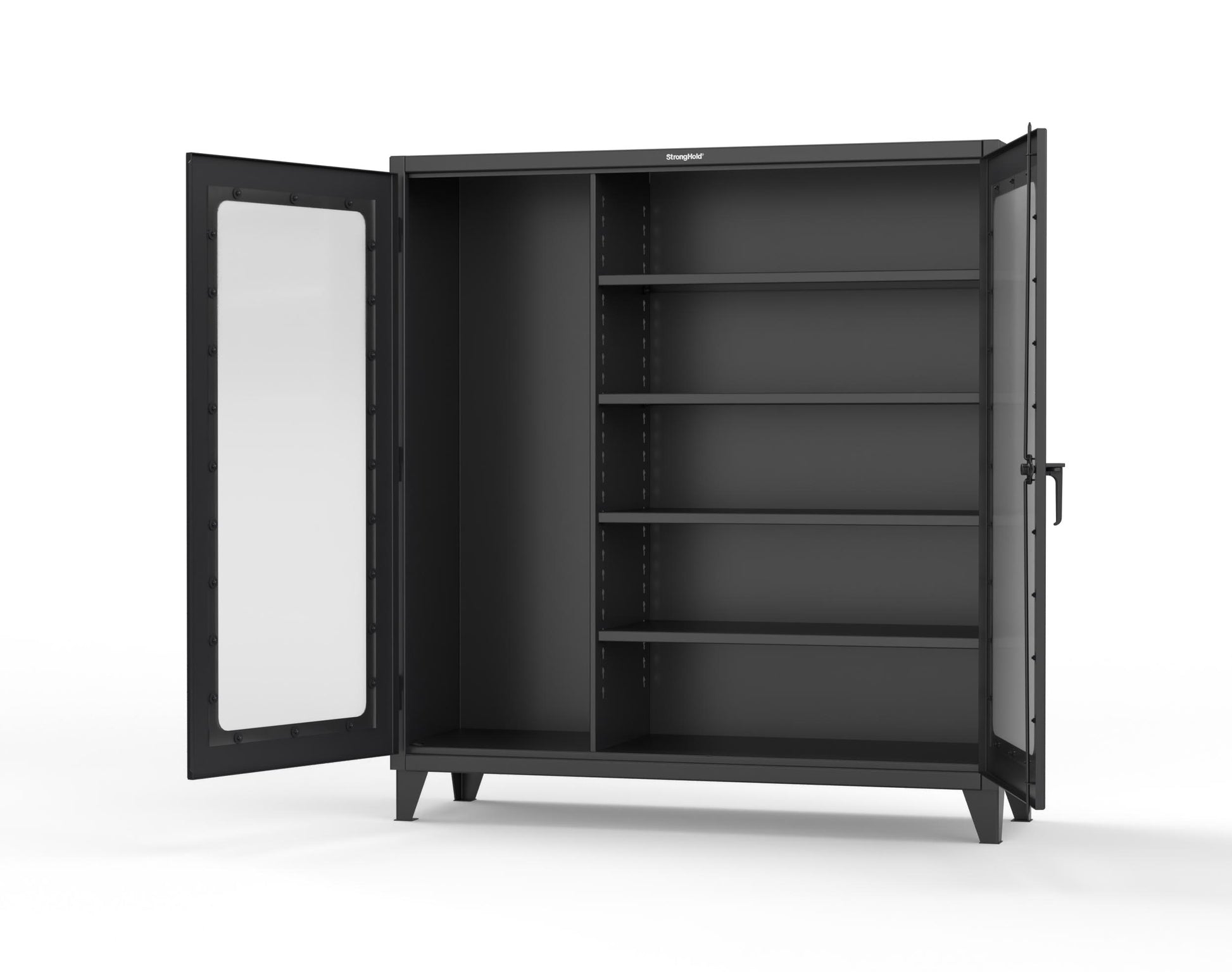 Extreme Duty 12 GA Clear View Janitorial Cabinet with 4 Shelves - 72 In. W x 24 In. D x 78 In. H - 66-LD-BC-244-9005