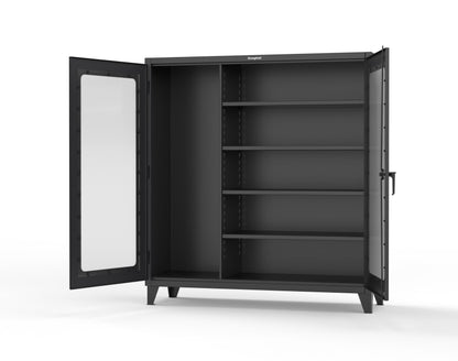 Extreme Duty 12 GA Clear View Janitorial Cabinet with 4 Shelves - 72 In. W x 24 In. D x 78 In. H - 66-LD-BC-244-9005
