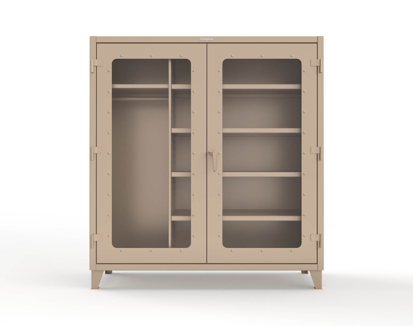 Extreme Duty 12 GA Clear View Uniform Cabinet with 5 Shelves - 72 In. W x 24 In. D x 78 In. H - 66-LD-W-245-1019