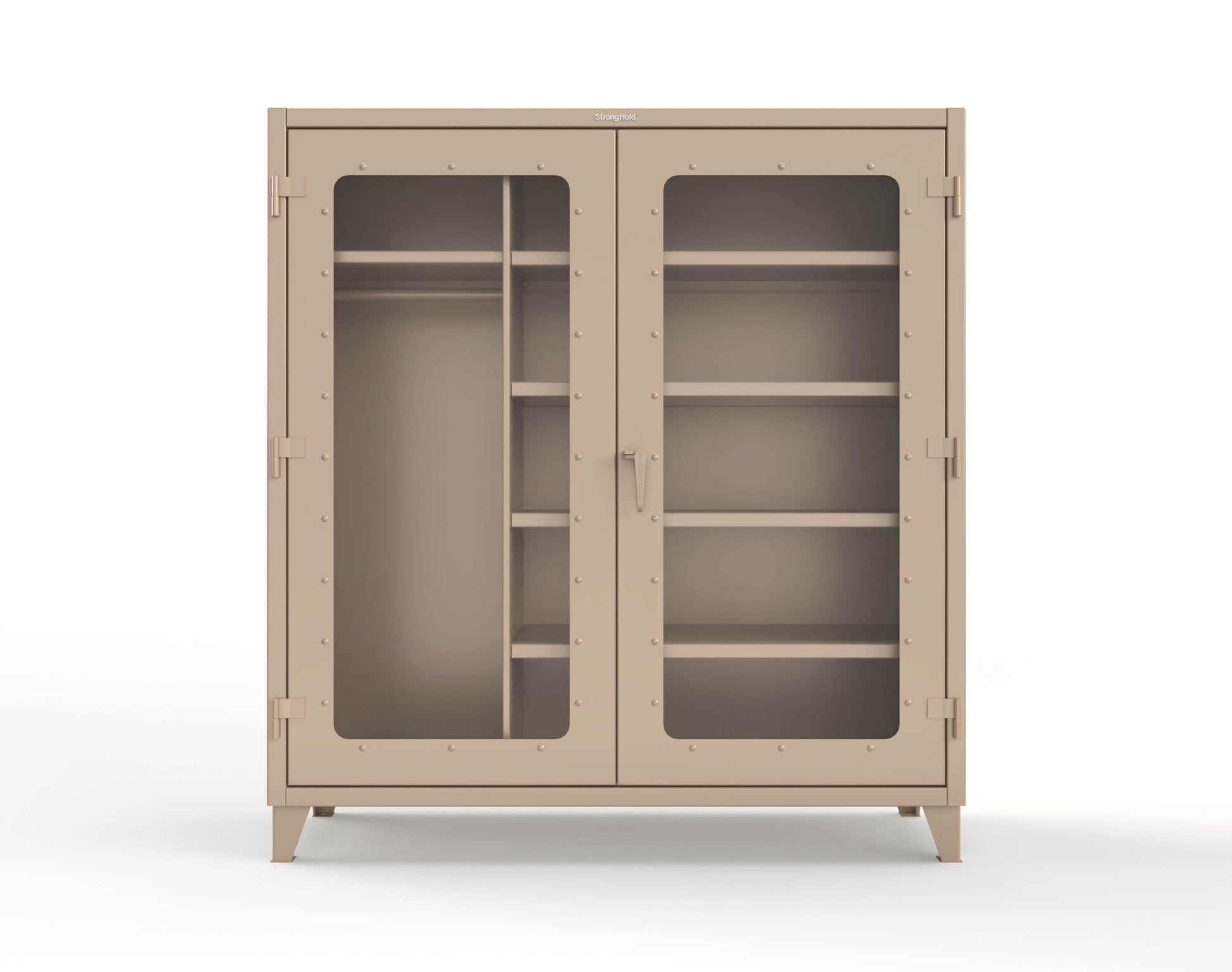 Extreme Duty 12 GA Clear View Uniform Cabinet with 5 Shelves - 72 In. W x 24 In. D x 78 In. H - 66-LD-W-245-1019