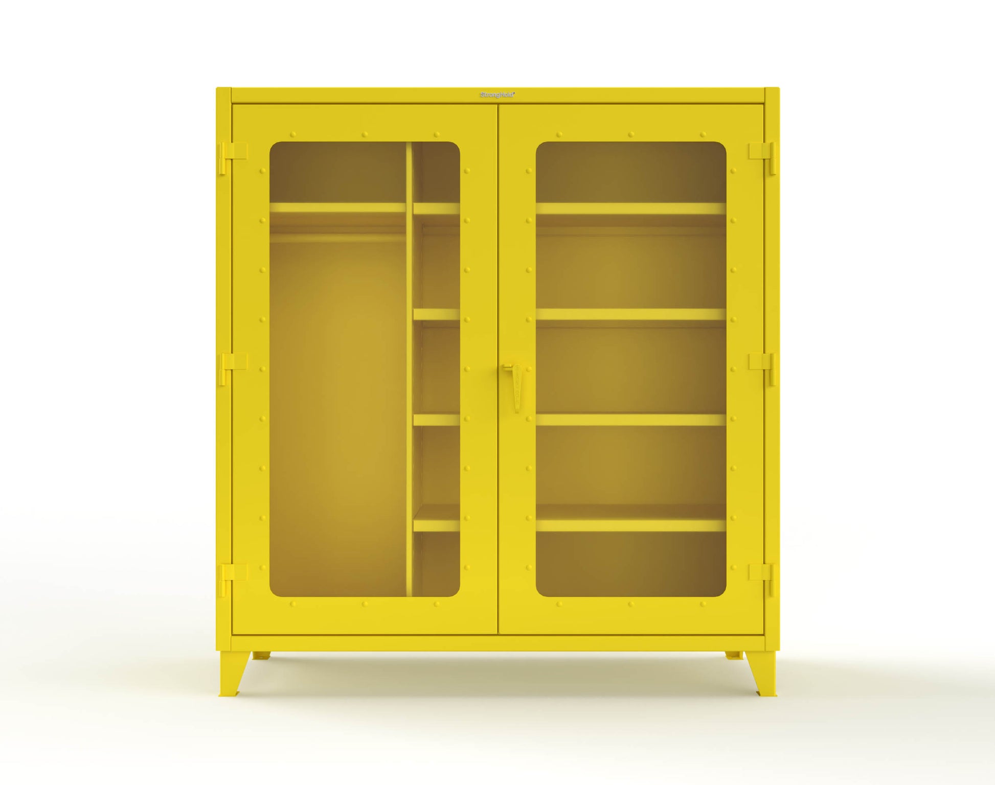 Extreme Duty 12 GA Clear View Uniform Cabinet with 5 Shelves - 72 In. W x 24 In. D x 78 In. H - 66-LD-W-245-1021