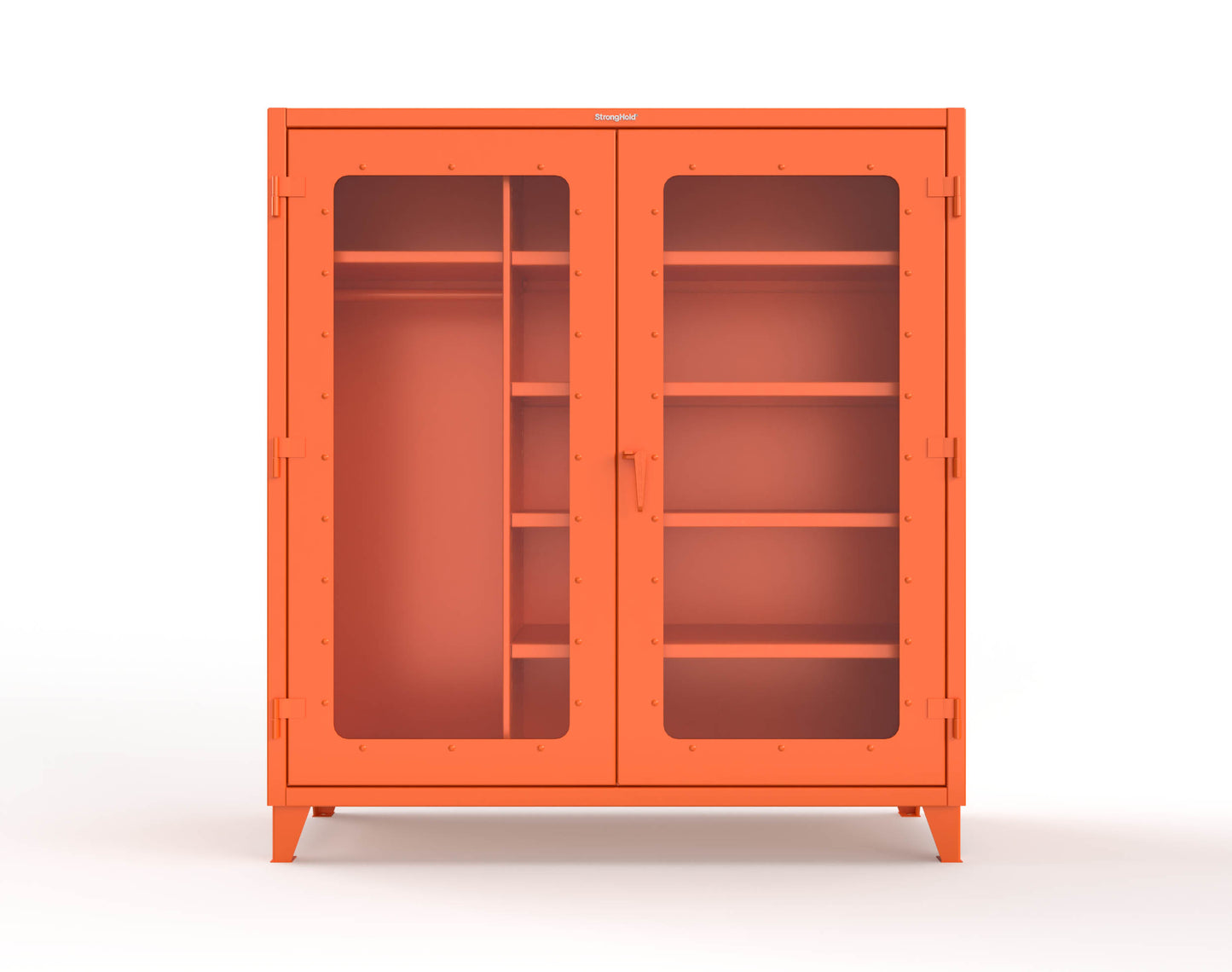 Extreme Duty 12 GA Clear View Uniform Cabinet with 5 Shelves - 72 In. W x 24 In. D x 78 In. H - 66-LD-W-245-2009